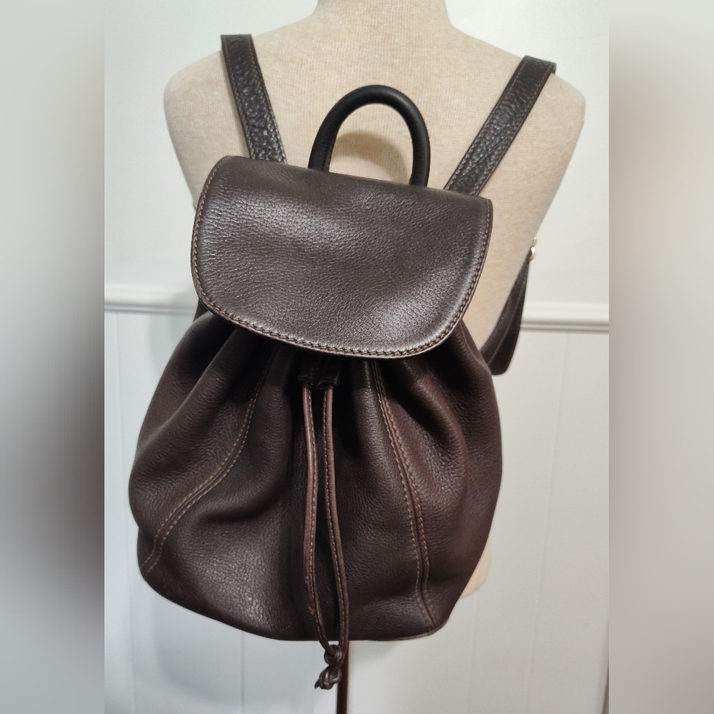 VINTAGE 90’s Coach Sonoma Pebbled Leather Saddle Brown Backpack D6E-4911 Italy